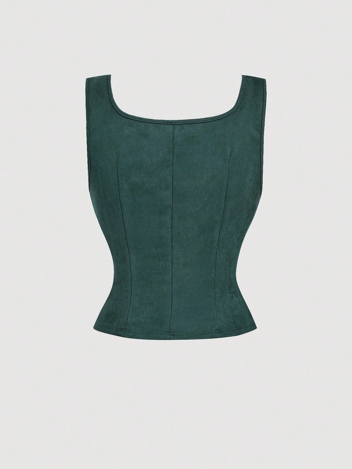 Embroidered Lace-Up Front Crisscross Tank Top | Slim Fit Scoop & Square Neck Crop Top with Eyelet Detail