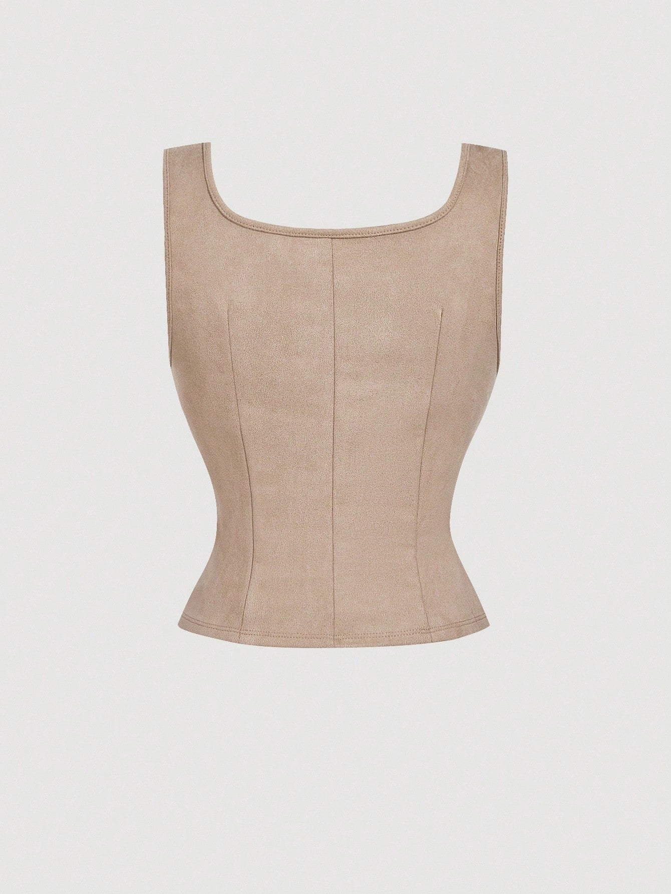 Embroidered Lace-Up Front Crisscross Tank Top | Slim Fit Scoop & Square Neck Crop Top with Eyelet Detail