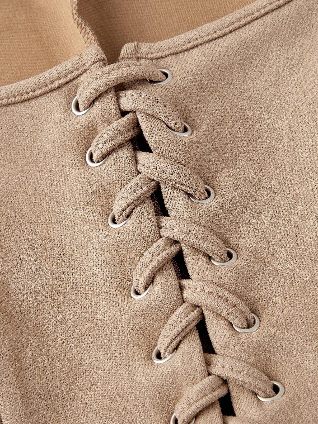 Embroidered Lace-Up Front Crisscross Tank Top | Slim Fit Scoop & Square Neck Crop Top with Eyelet Detail