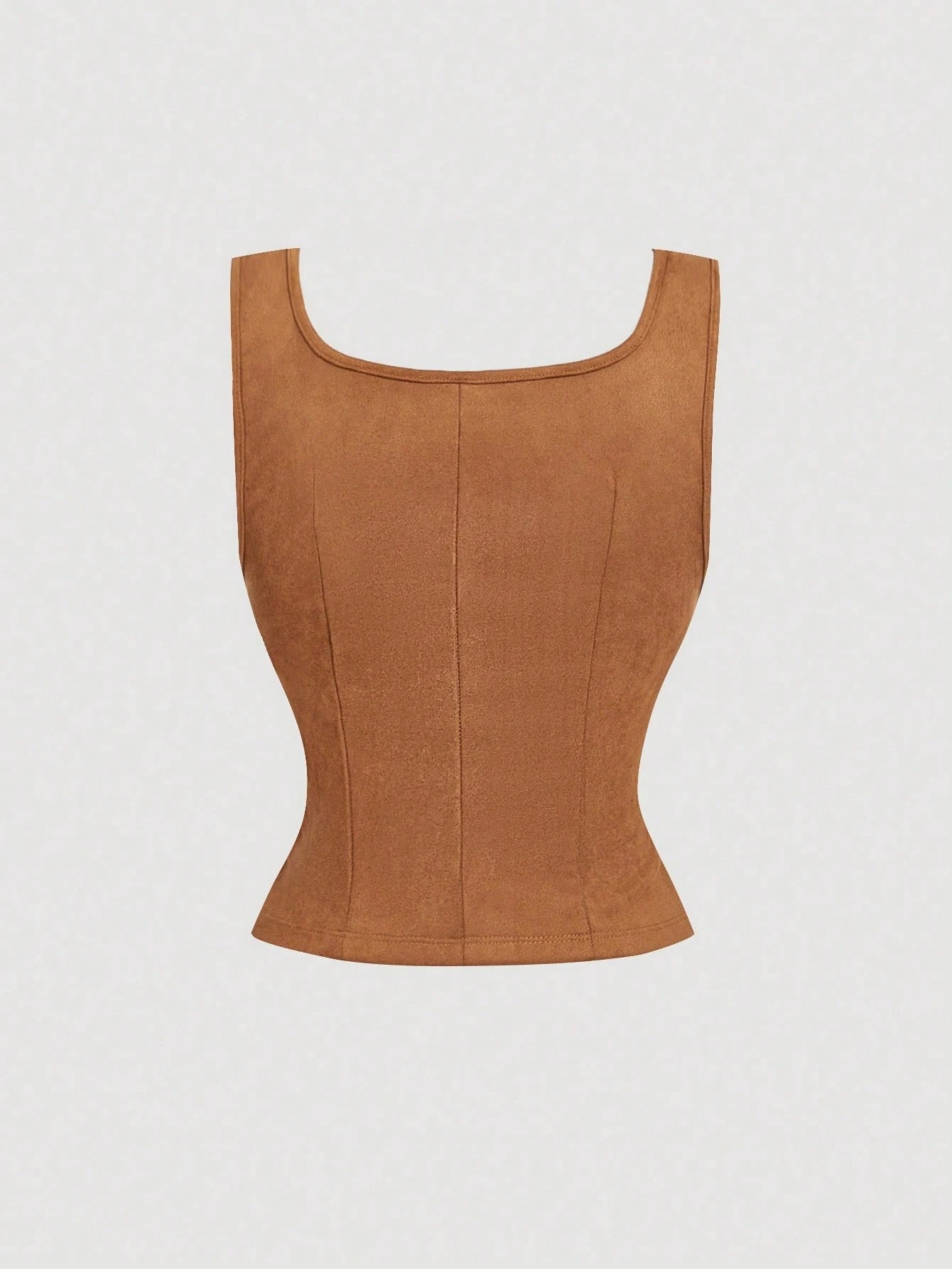 Embroidered Lace-Up Front Crisscross Tank Top | Slim Fit Scoop & Square Neck Crop Top with Eyelet Detail