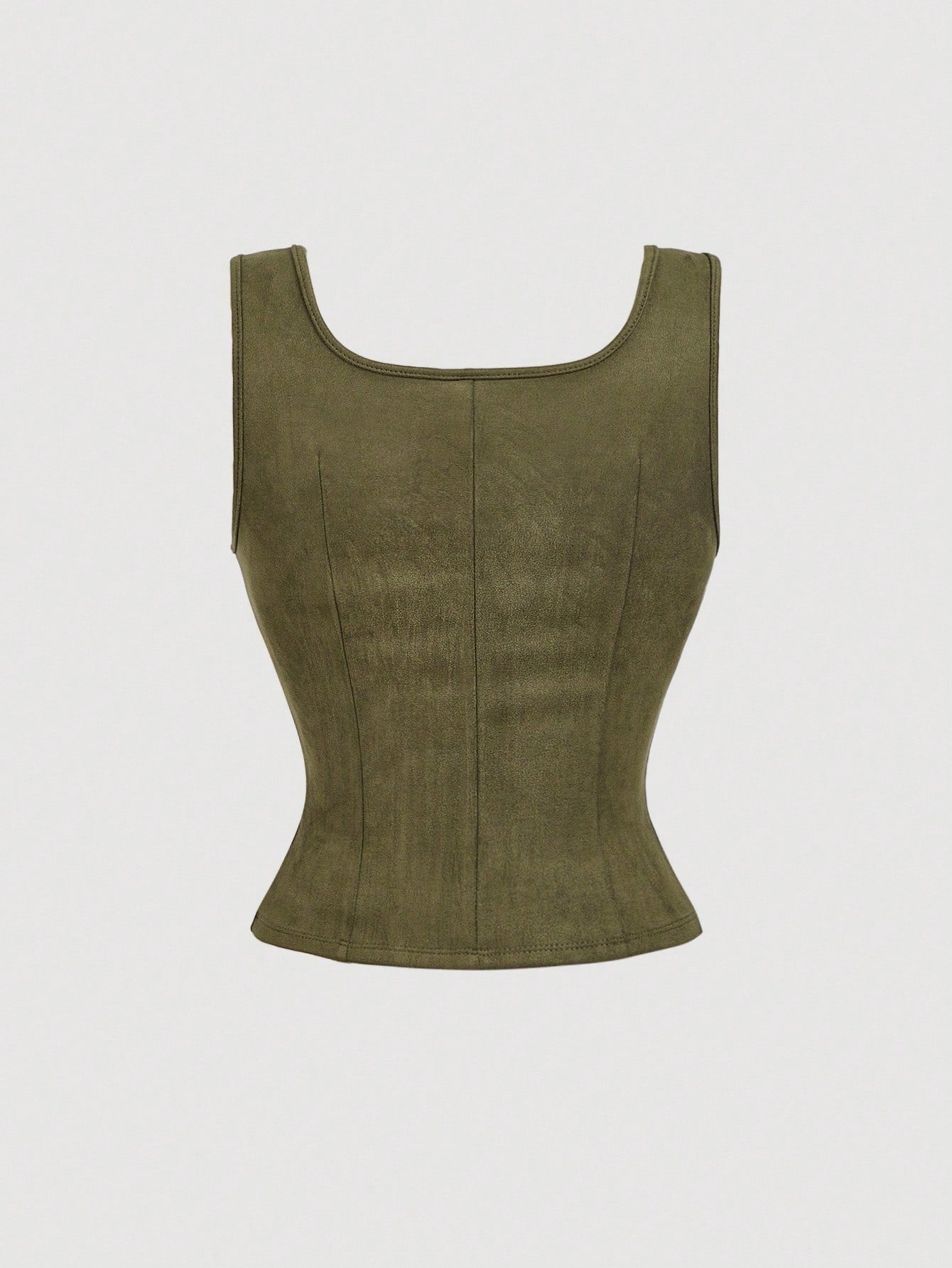 Embroidered Lace-Up Front Crisscross Tank Top | Slim Fit Scoop & Square Neck Crop Top with Eyelet Detail