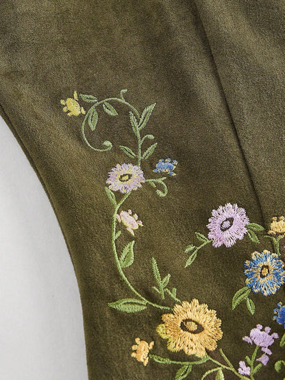 Embroidered Lace-Up Front Crisscross Tank Top | Slim Fit Scoop & Square Neck Crop Top with Eyelet Detail