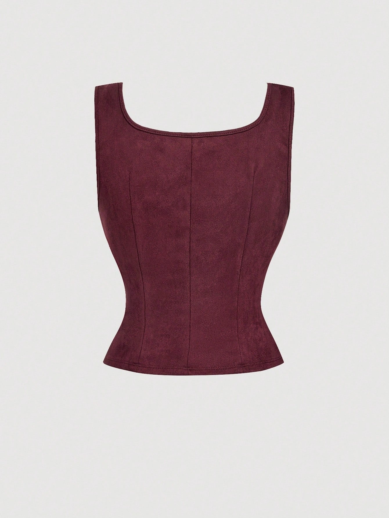 Embroidered Lace-Up Front Crisscross Tank Top | Slim Fit Scoop & Square Neck Crop Top with Eyelet Detail