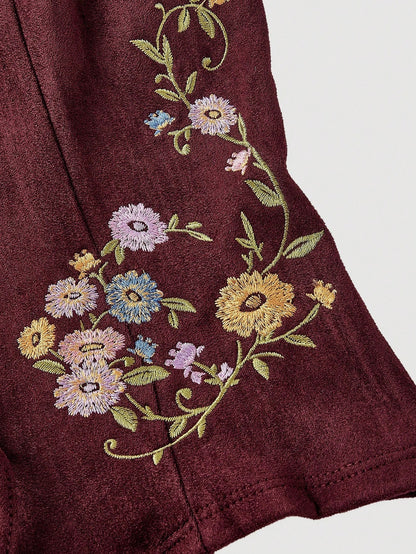 Embroidered Lace-Up Front Crisscross Tank Top | Slim Fit Scoop & Square Neck Crop Top with Eyelet Detail