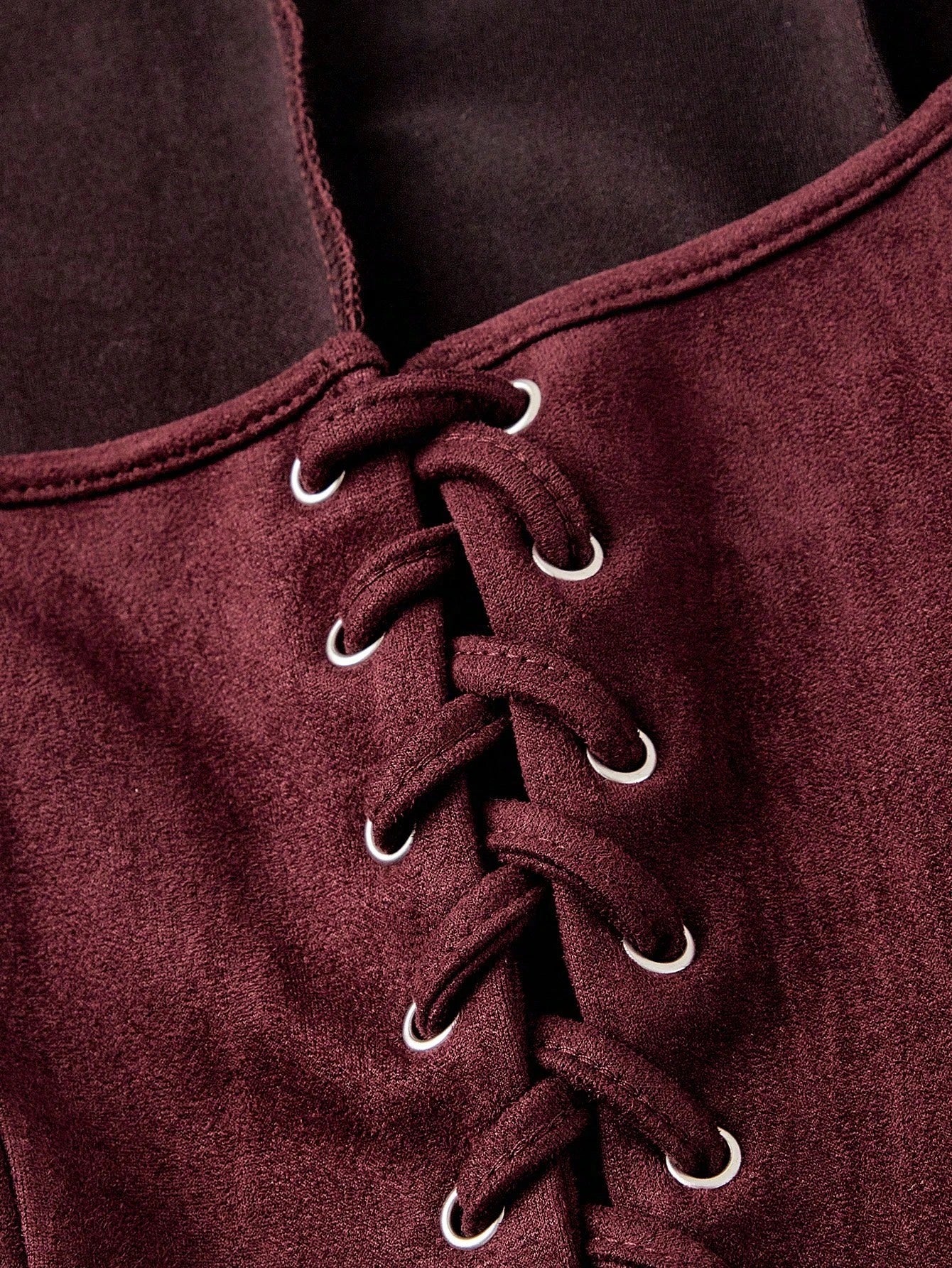 Embroidered Lace-Up Front Crisscross Tank Top | Slim Fit Scoop & Square Neck Crop Top with Eyelet Detail