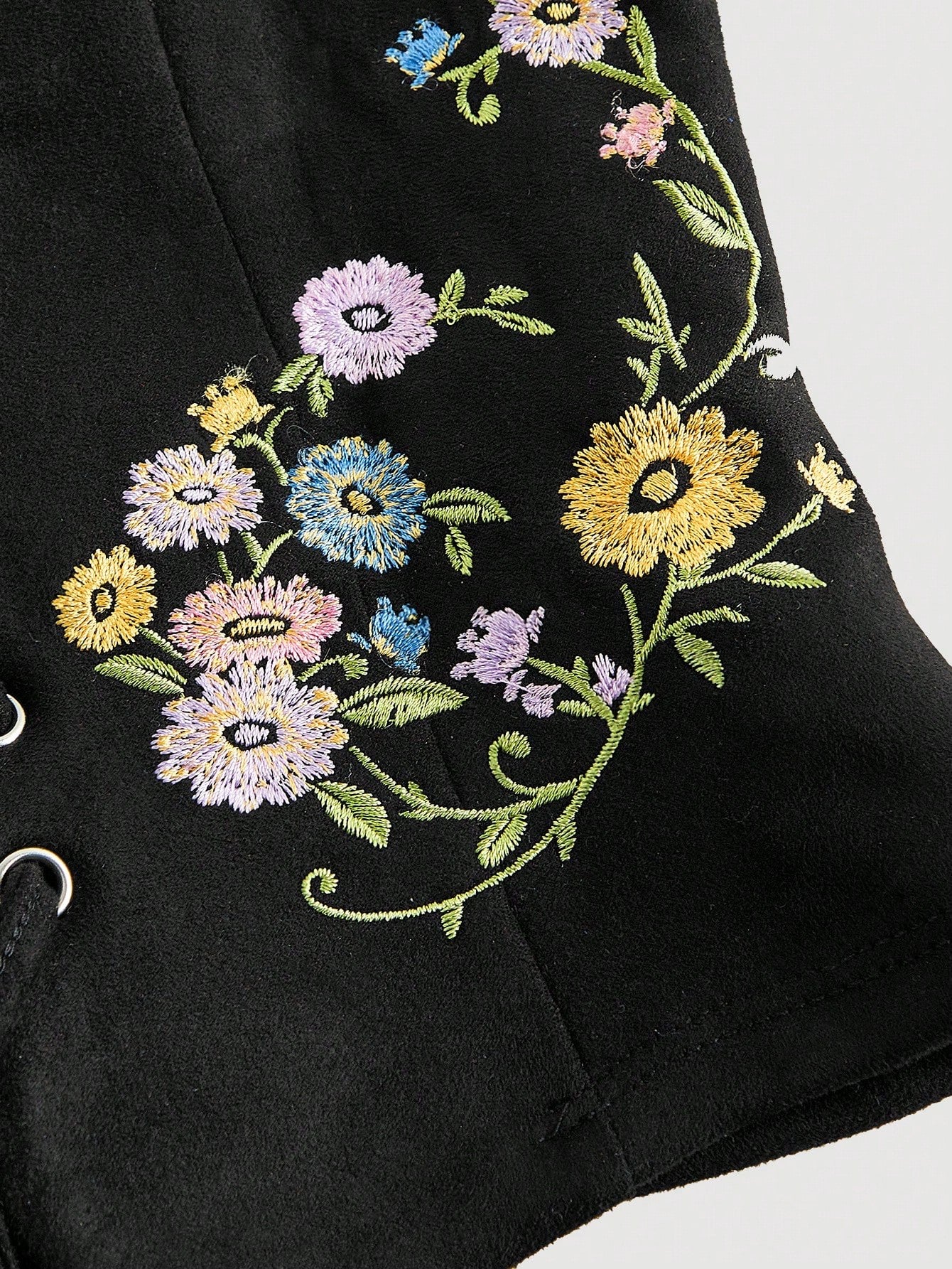 Embroidered Lace-Up Front Crisscross Tank Top | Slim Fit Scoop & Square Neck Crop Top with Eyelet Detail