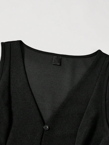 Lace-Up Front Button-Up Tank Top | V-Neck Slim Stretch Crop Tank with Eyelet Detail