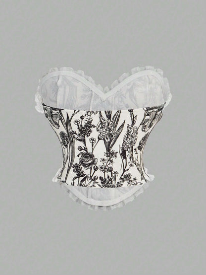 Floral Patchwork Bustier