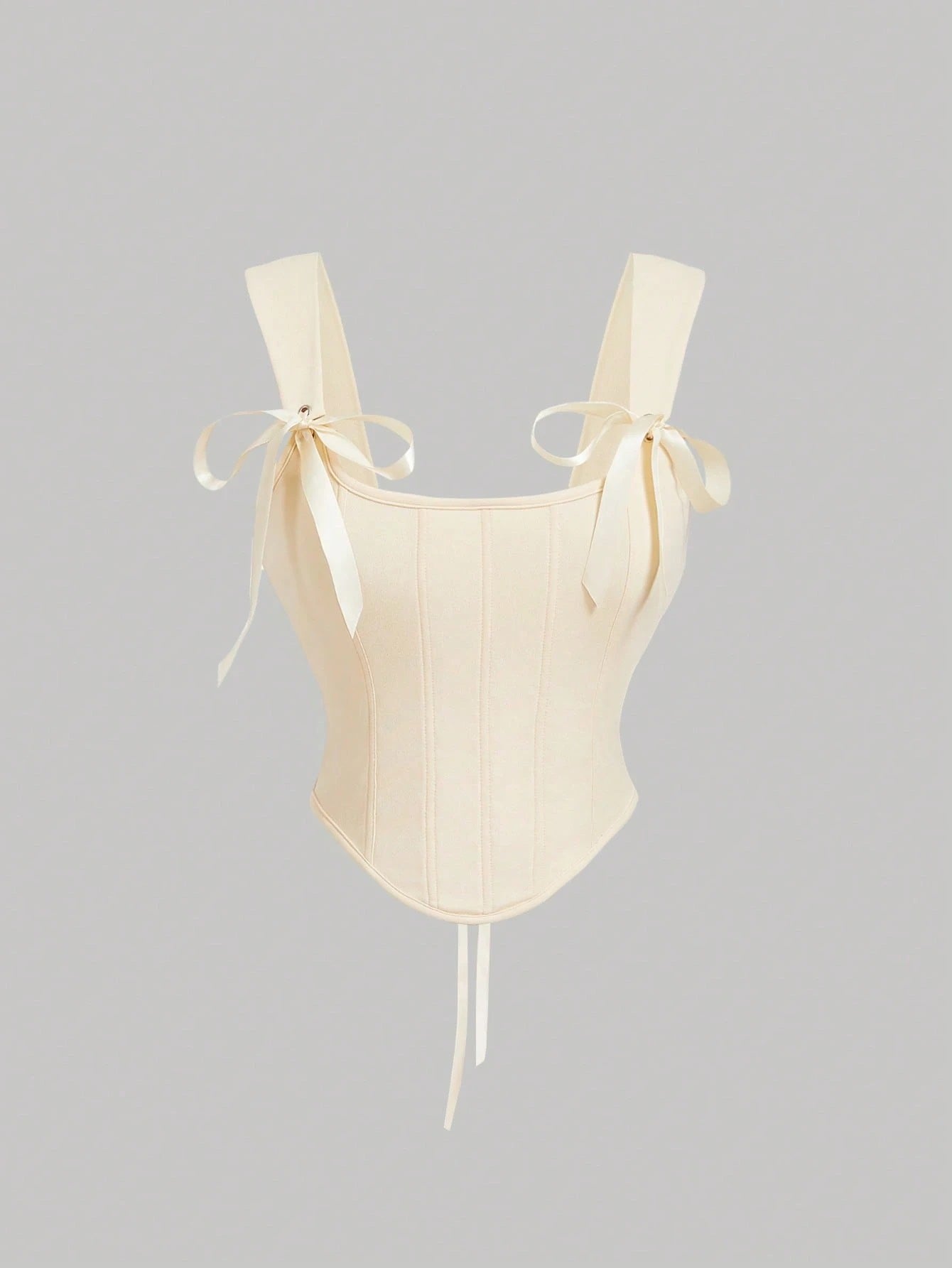Bow Front Tie-Back Corset Tank Top | Hot Pink Asymmetrical Wide-Strap Crop Top
