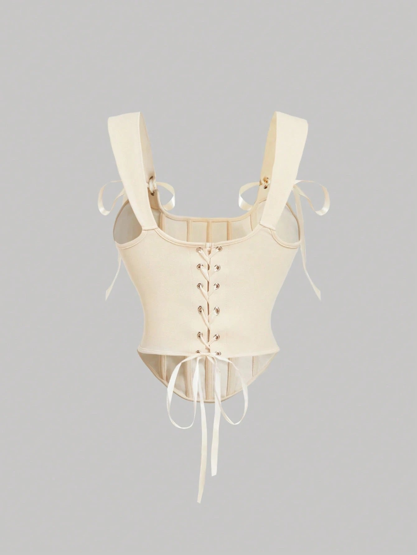 Bow Front Tie-Back Corset Tank Top | Hot Pink Asymmetrical Wide-Strap Crop Top
