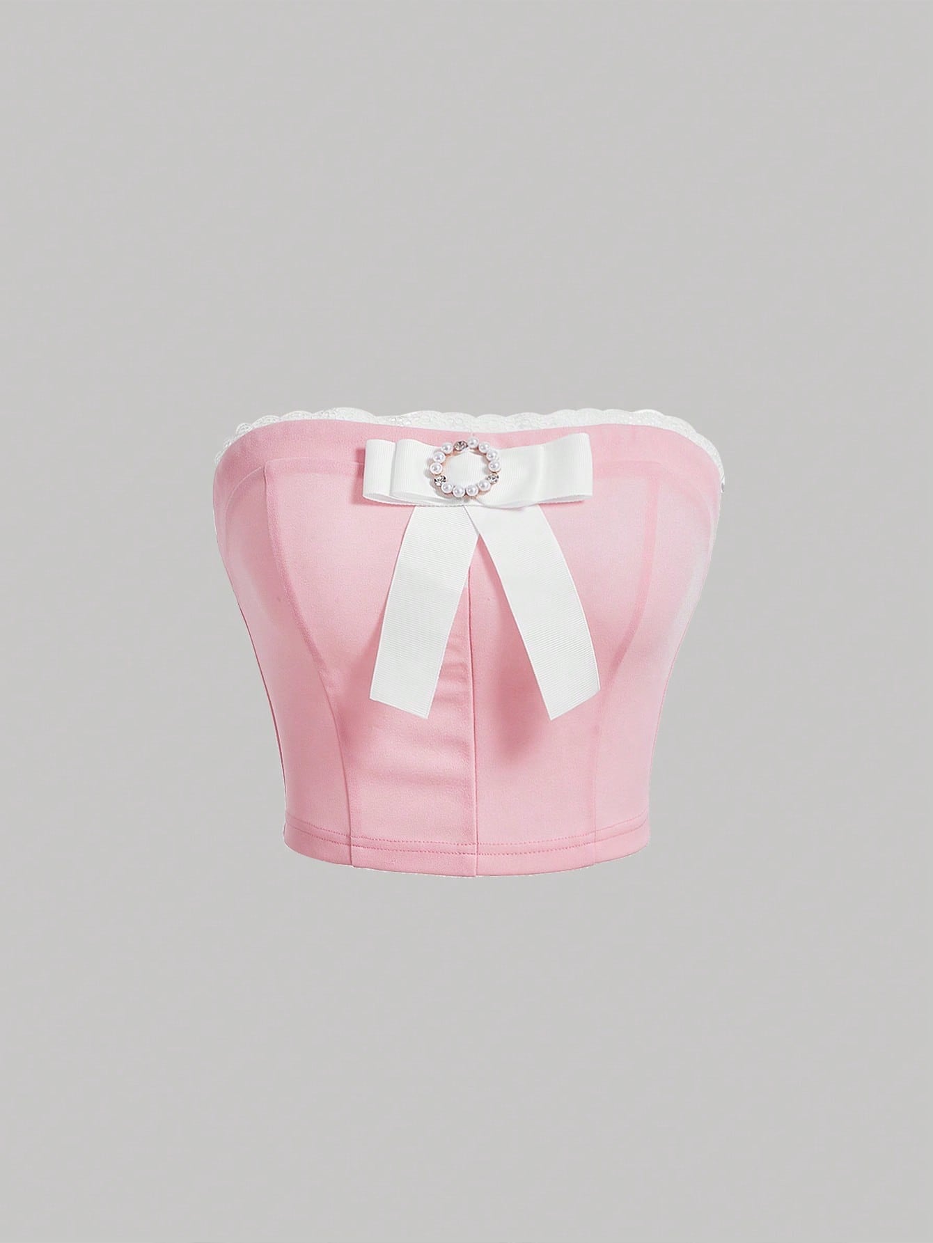 Bow Front Lace Patchwork Corset