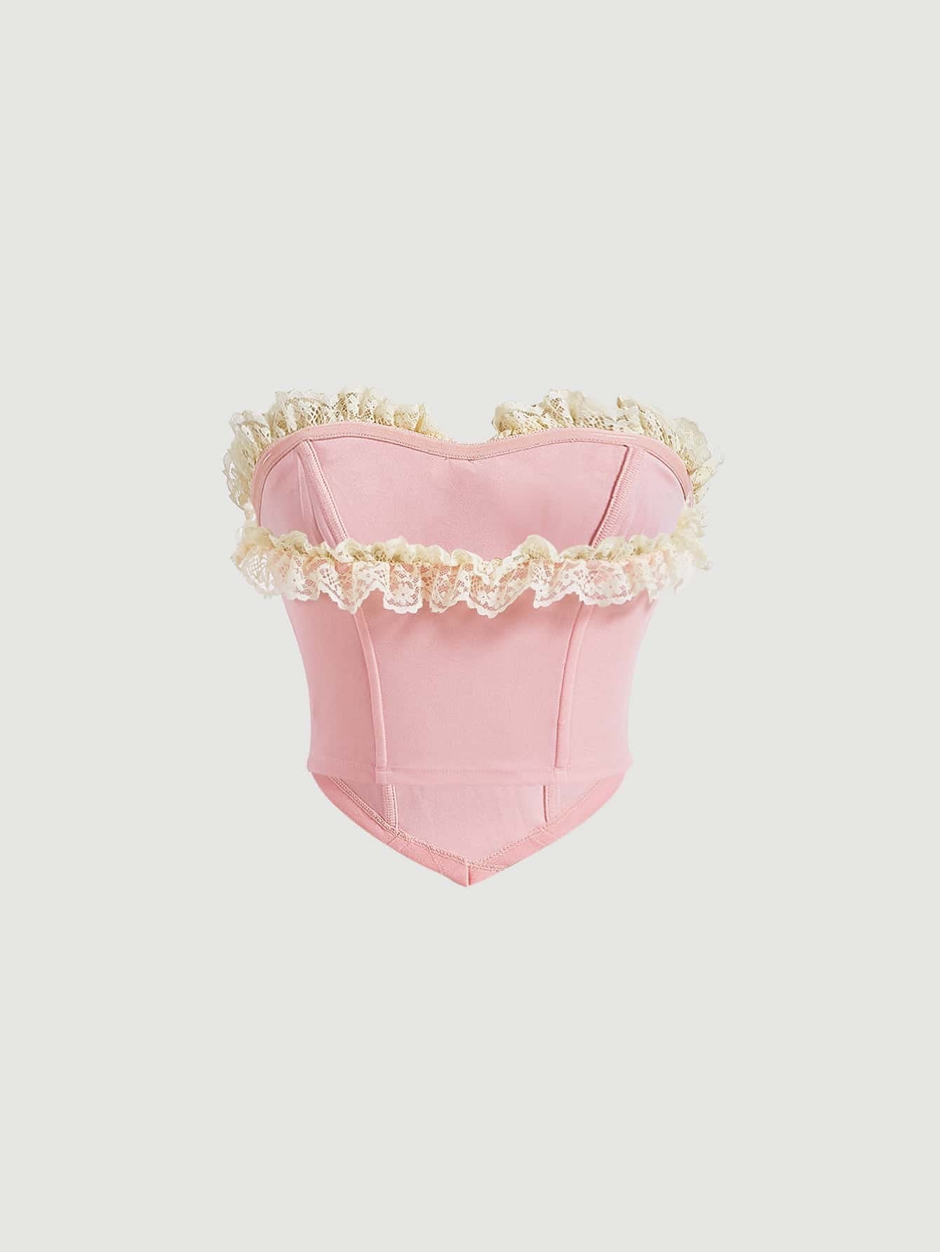 Lace Trim Bandana Corset Top