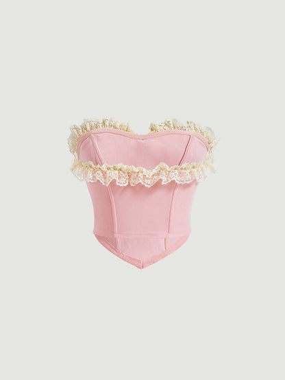 Lace Trim Bandana Corset Top