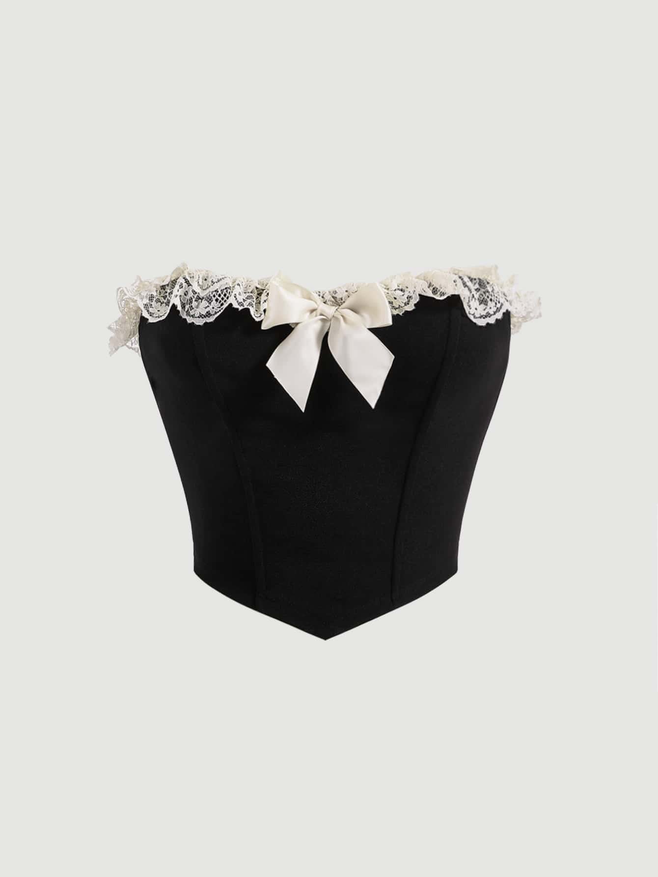 Lace Trim Bandana Corset Top