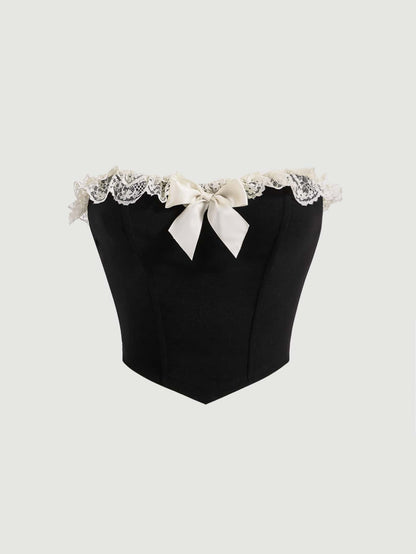 Lace Trim Bandana Corset Top