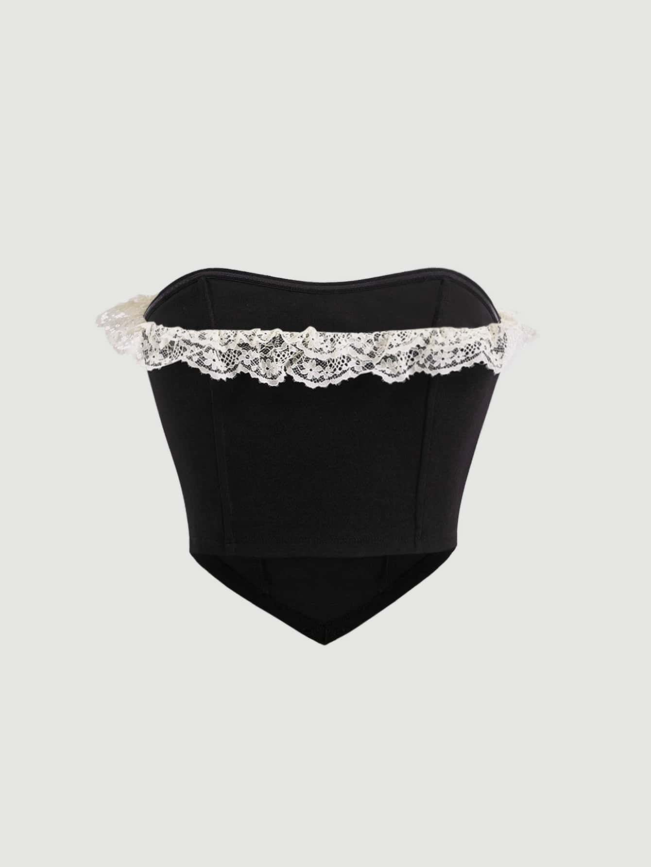 Lace Trim Bandana Corset Top
