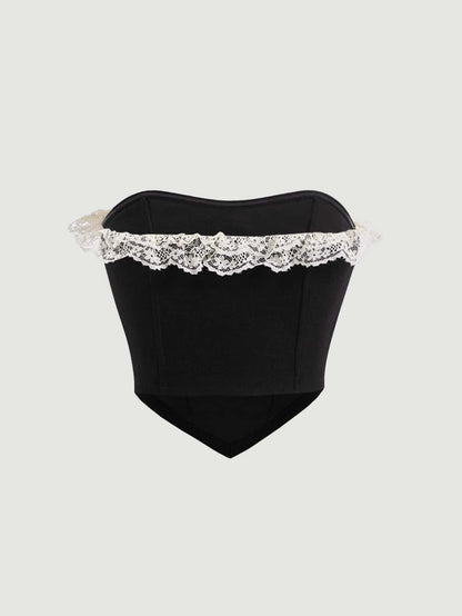 Lace Trim Bandana Corset Top