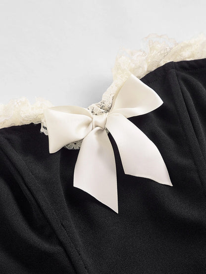 Lace Trim Bandana Corset Top
