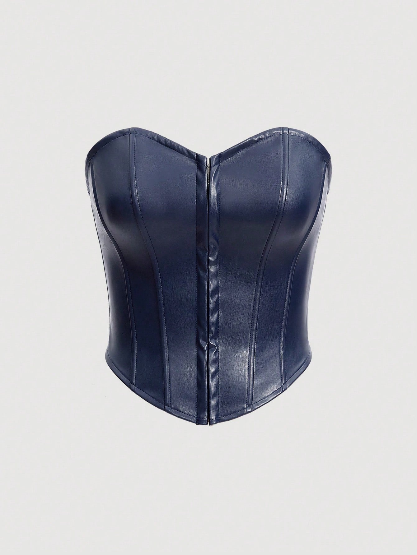 PU Leather Strapless Corset