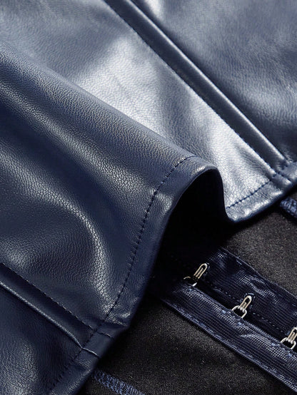 PU Leather Strapless Corset