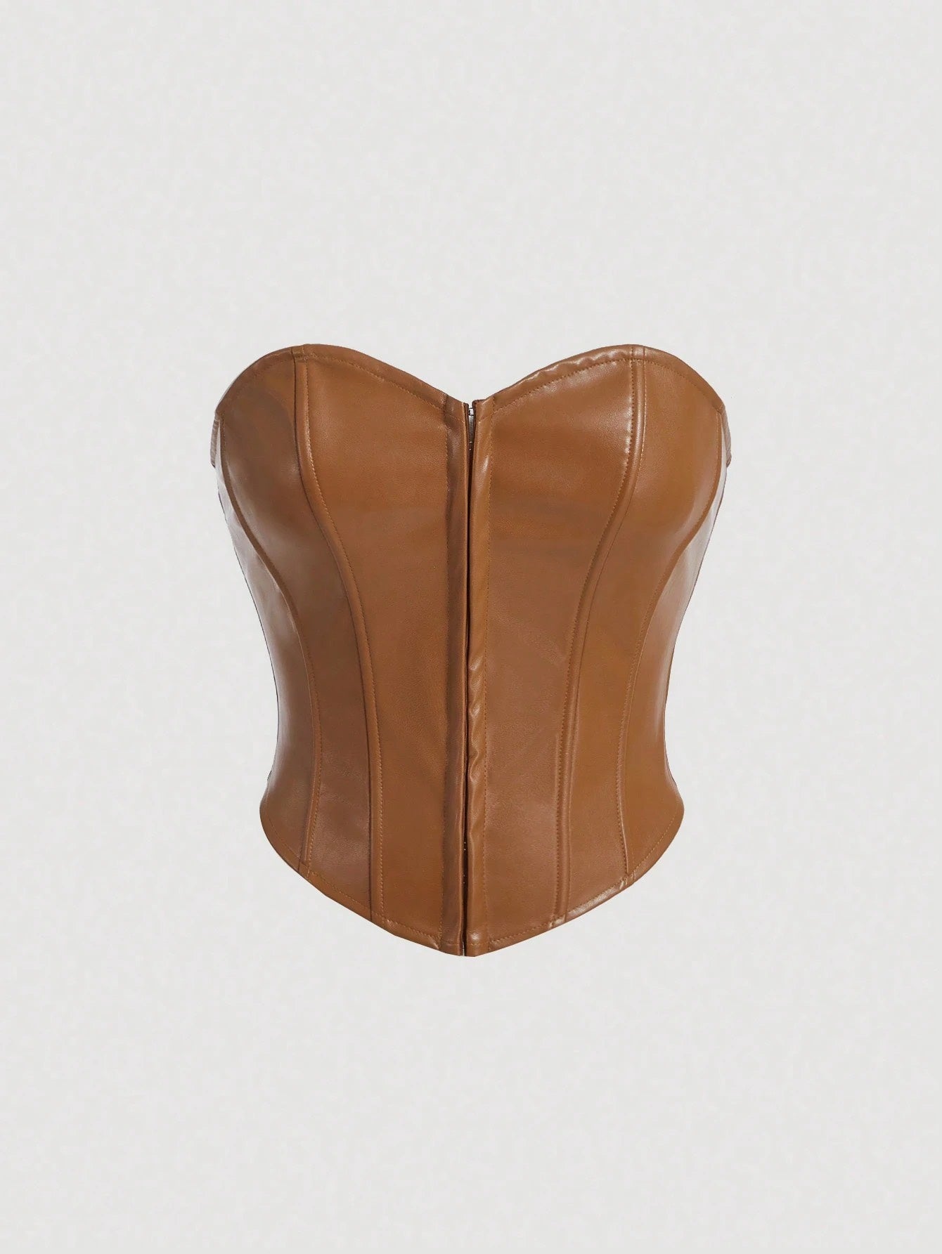 PU Leather Strapless Corset