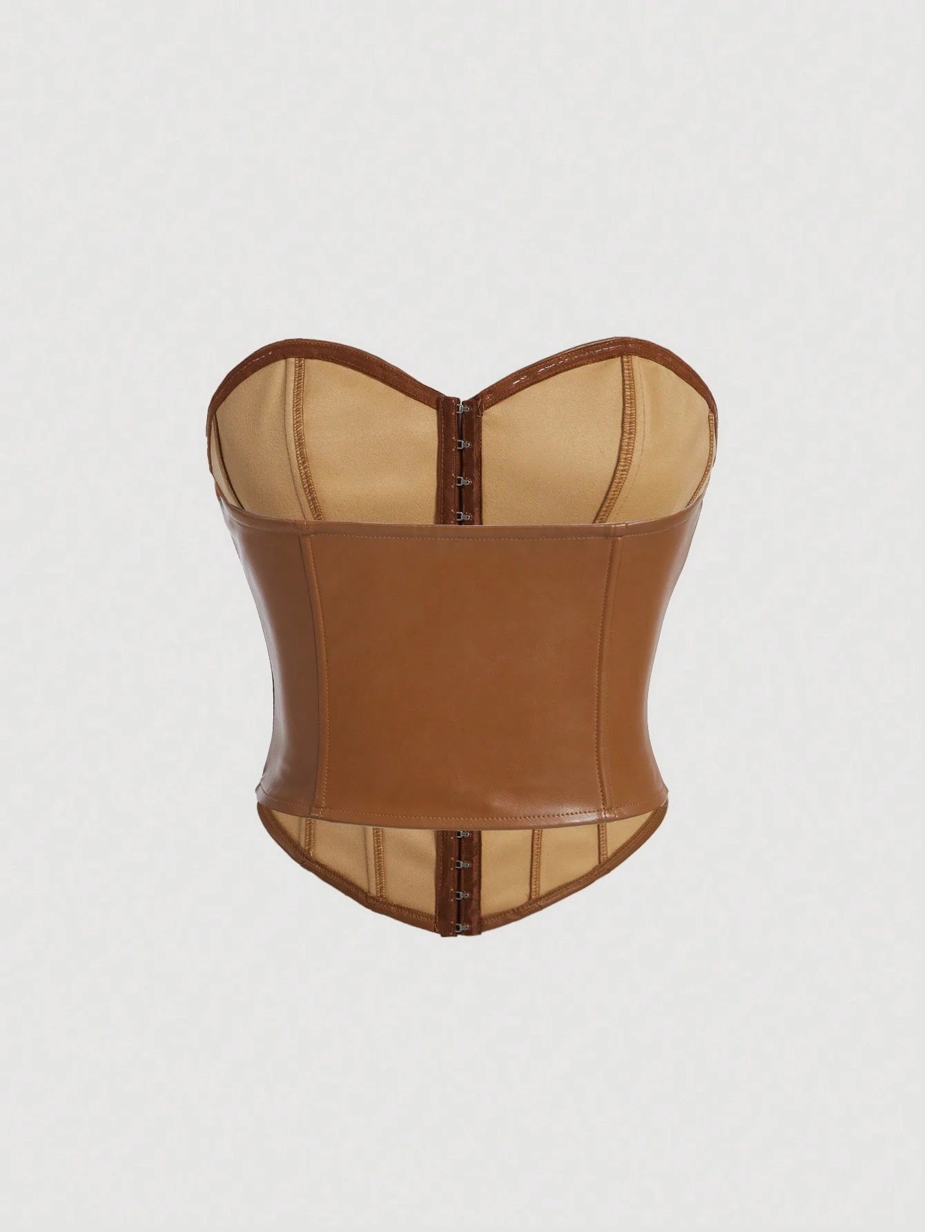 PU Leather Strapless Corset