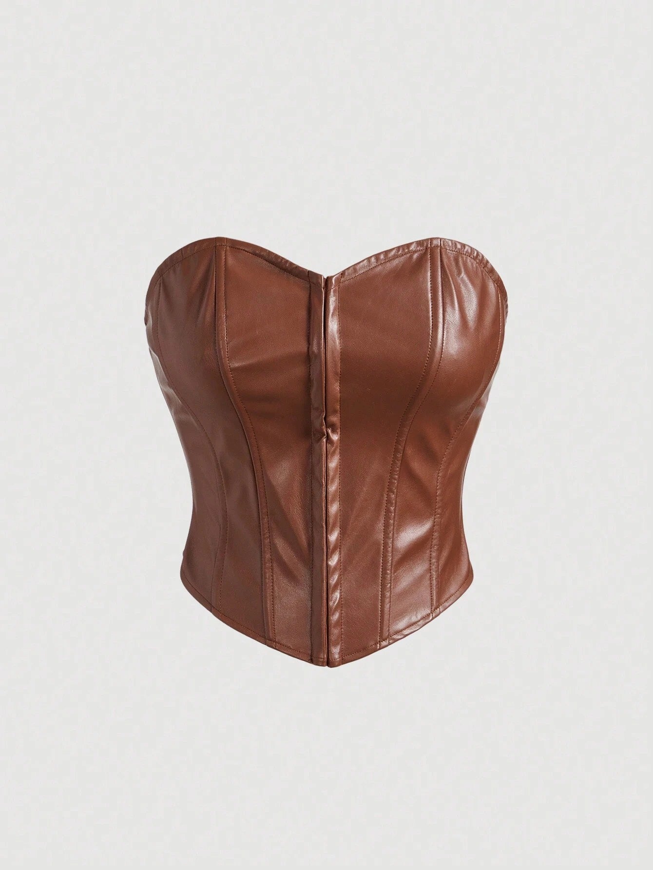 PU Leather Strapless Corset