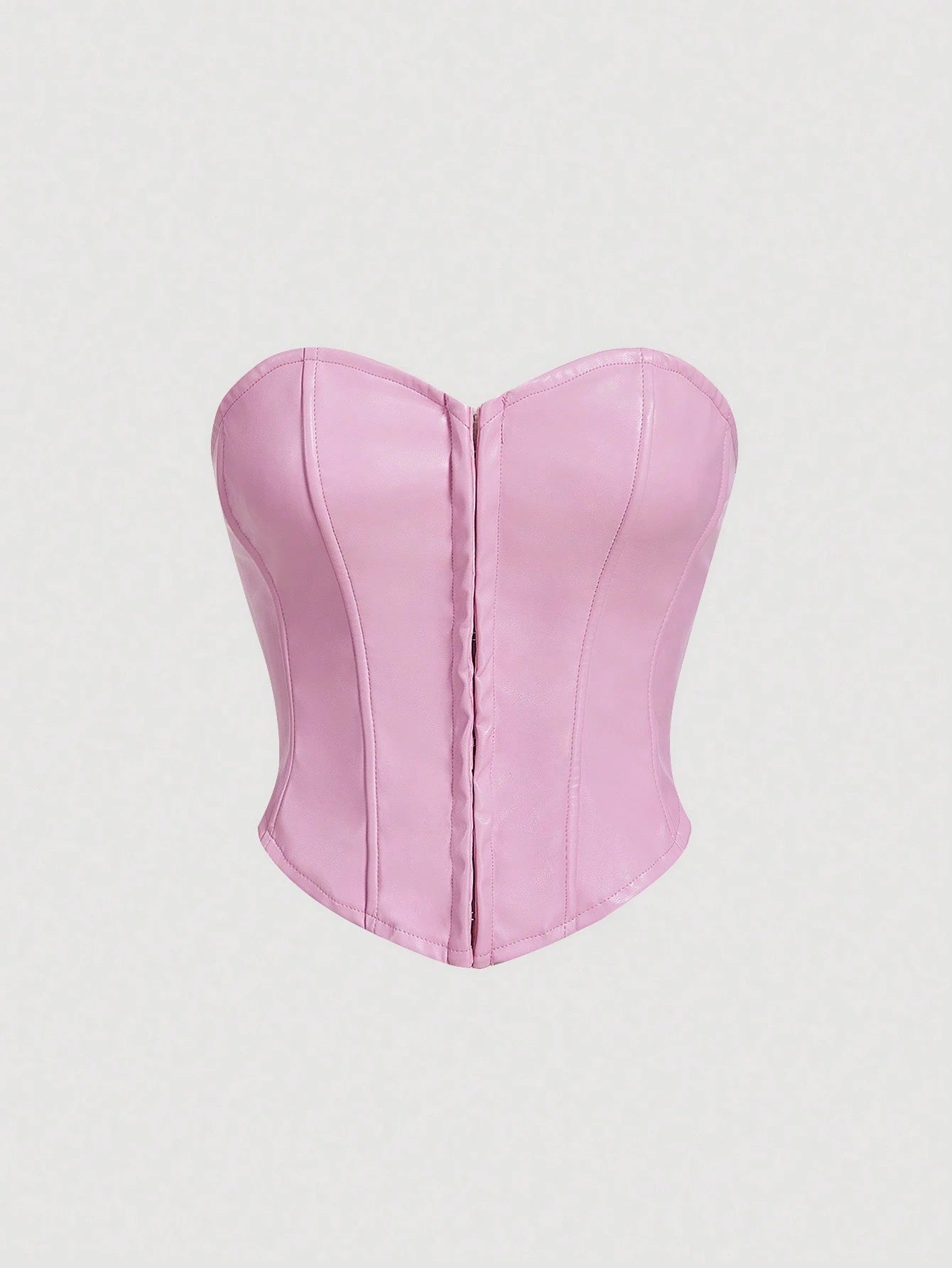 PU Leather Strapless Corset