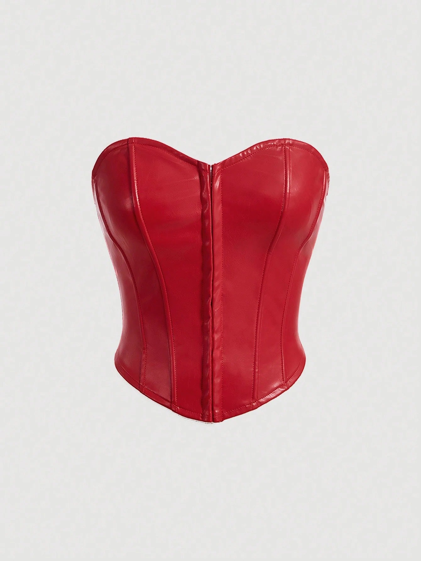 PU Leather Strapless Corset