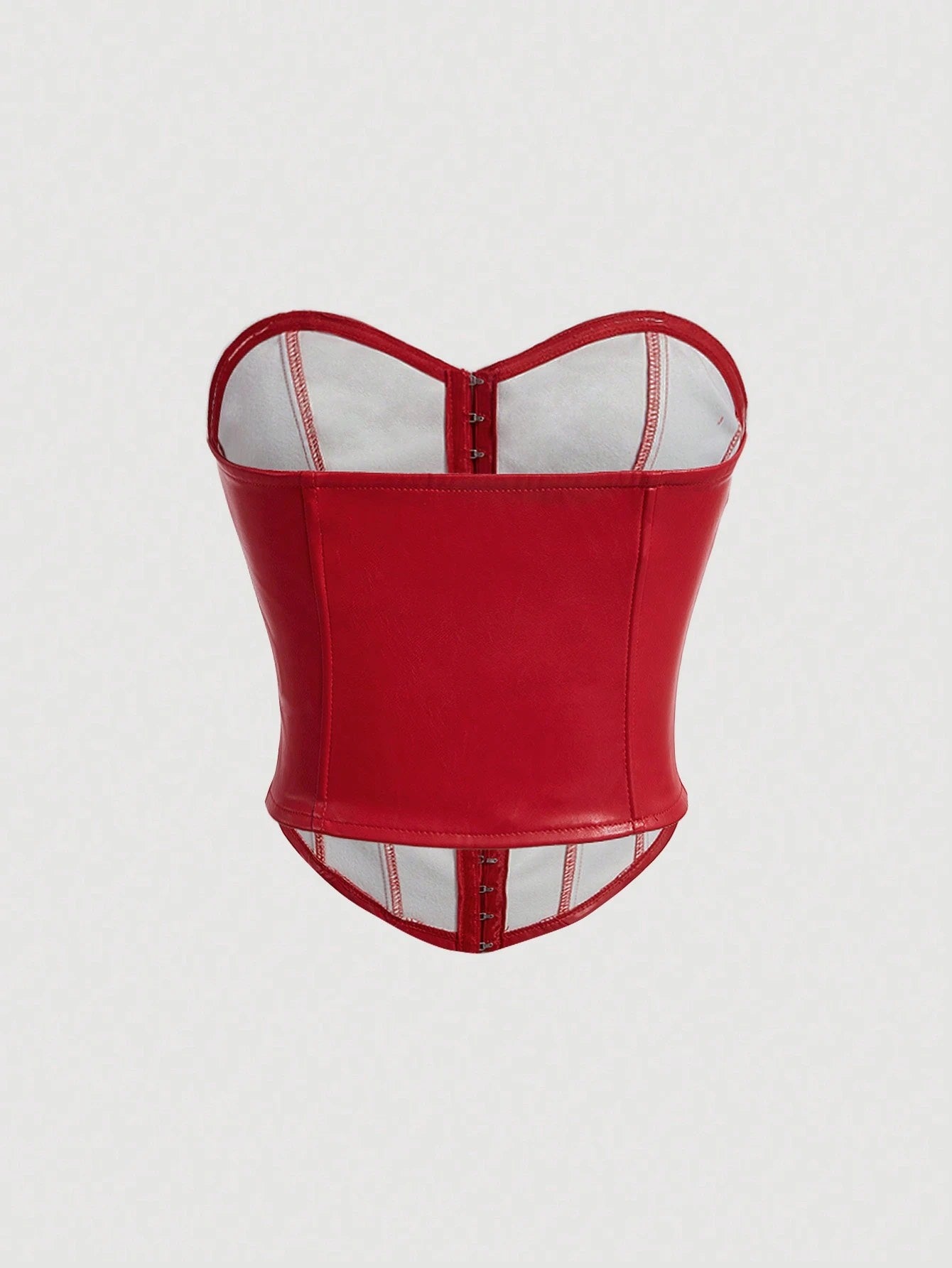 PU Leather Strapless Corset
