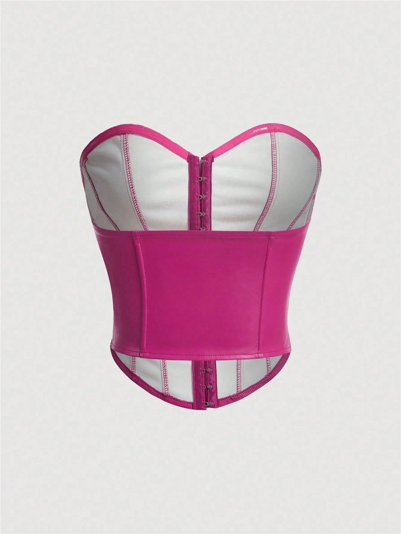 PU Leather Strapless Corset