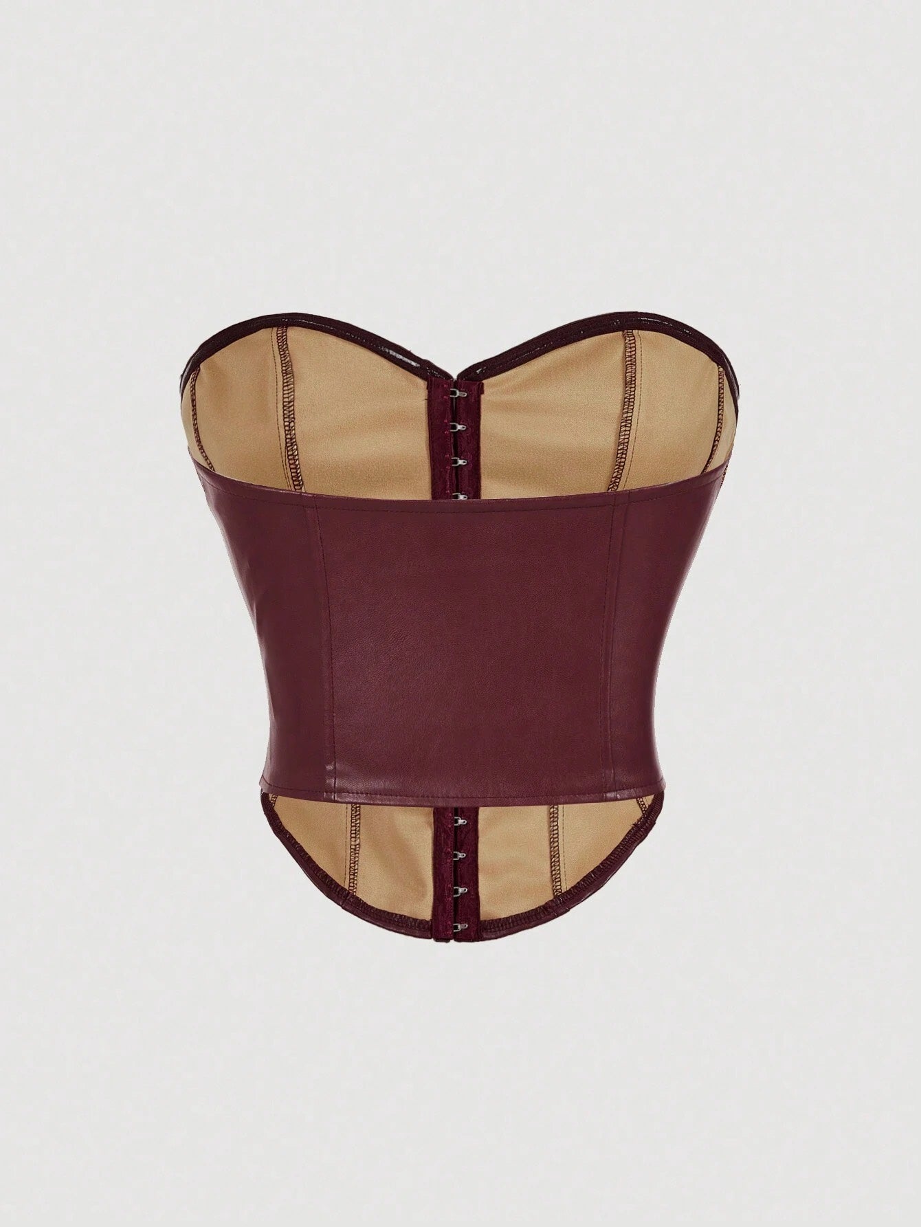 PU Leather Strapless Corset