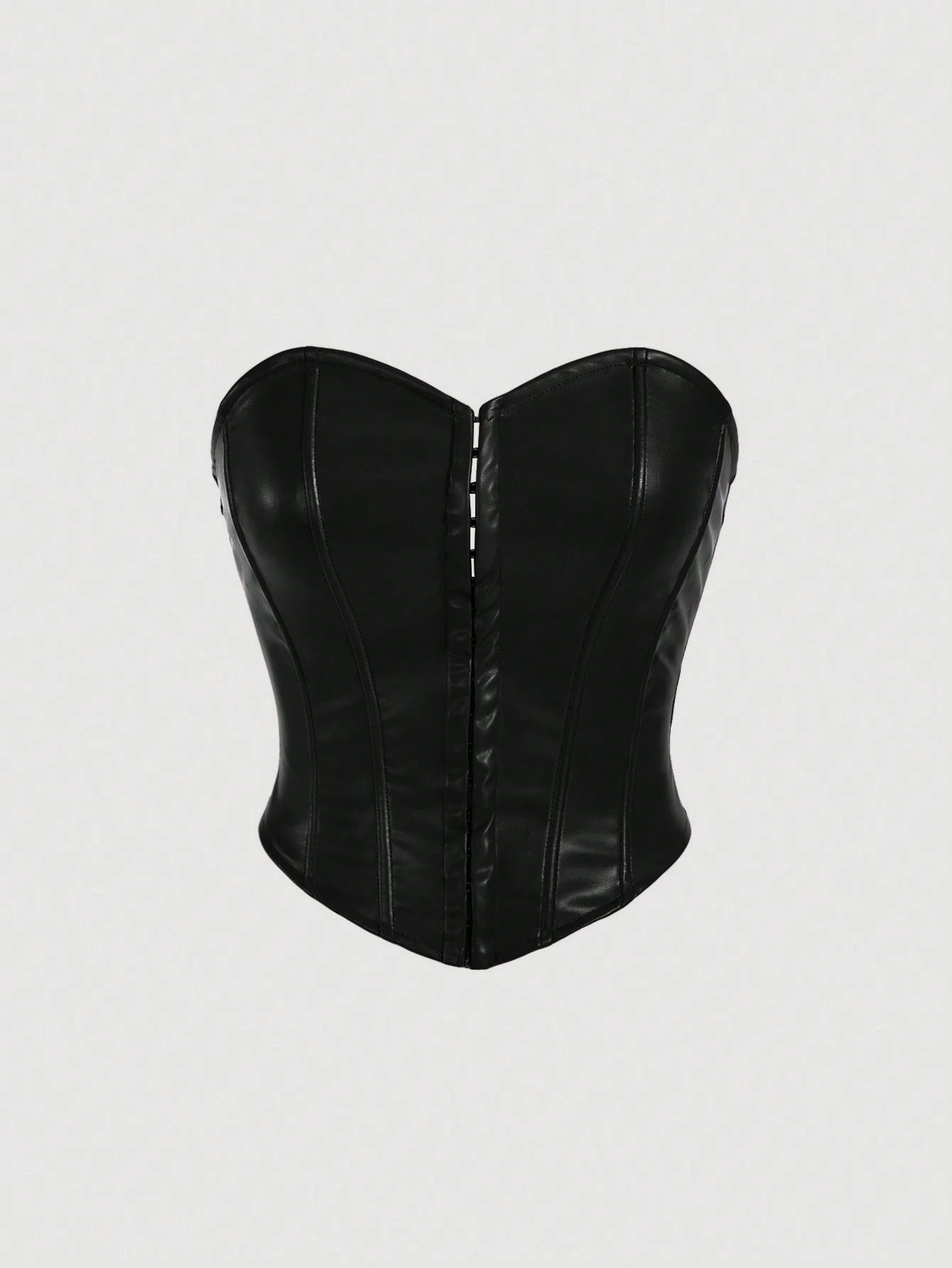 PU Leather Strapless Corset