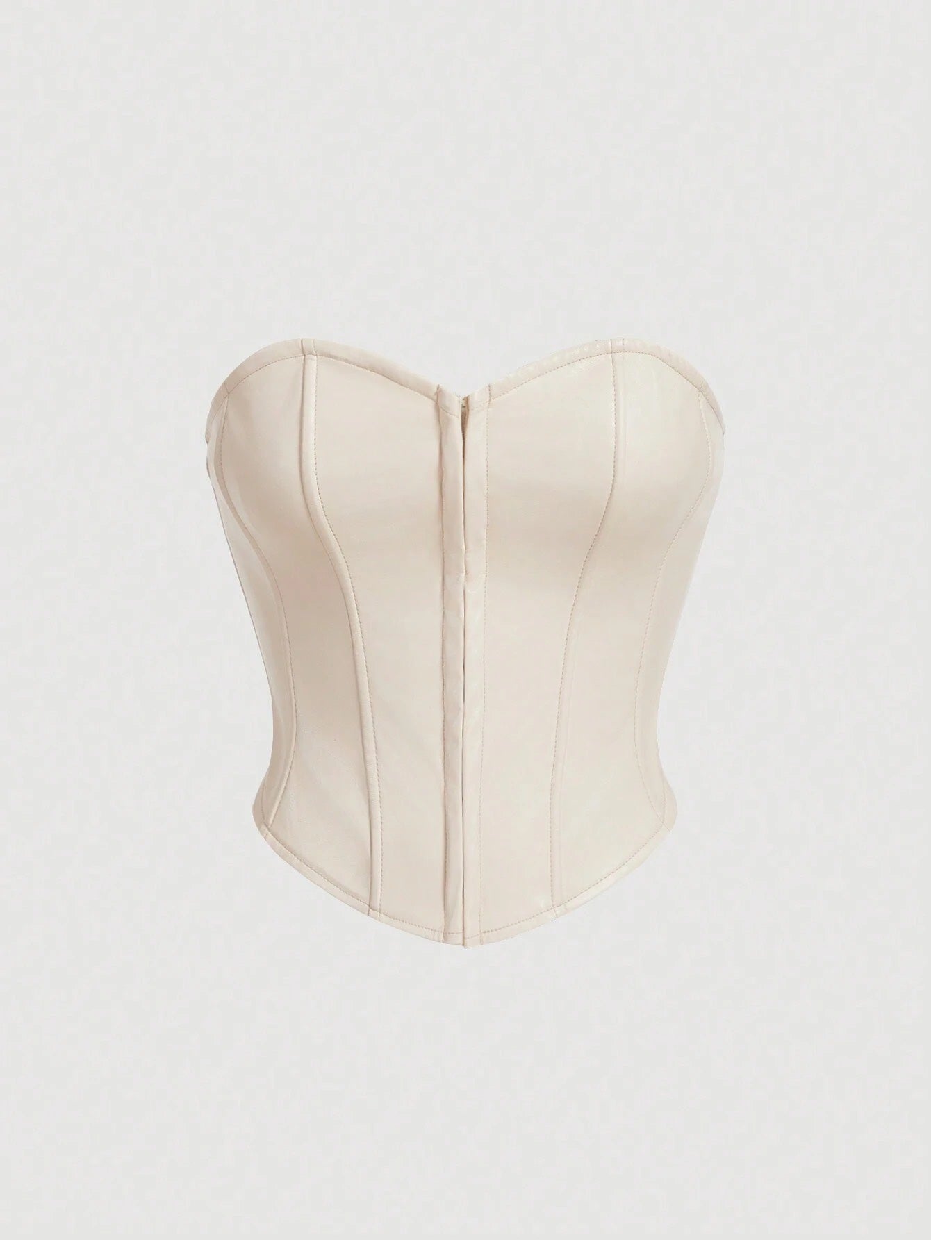 PU Leather Strapless Corset