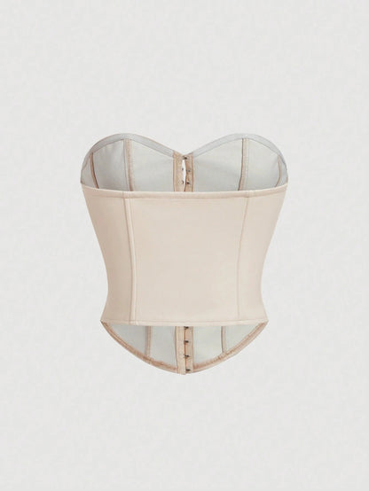 PU Leather Strapless Corset