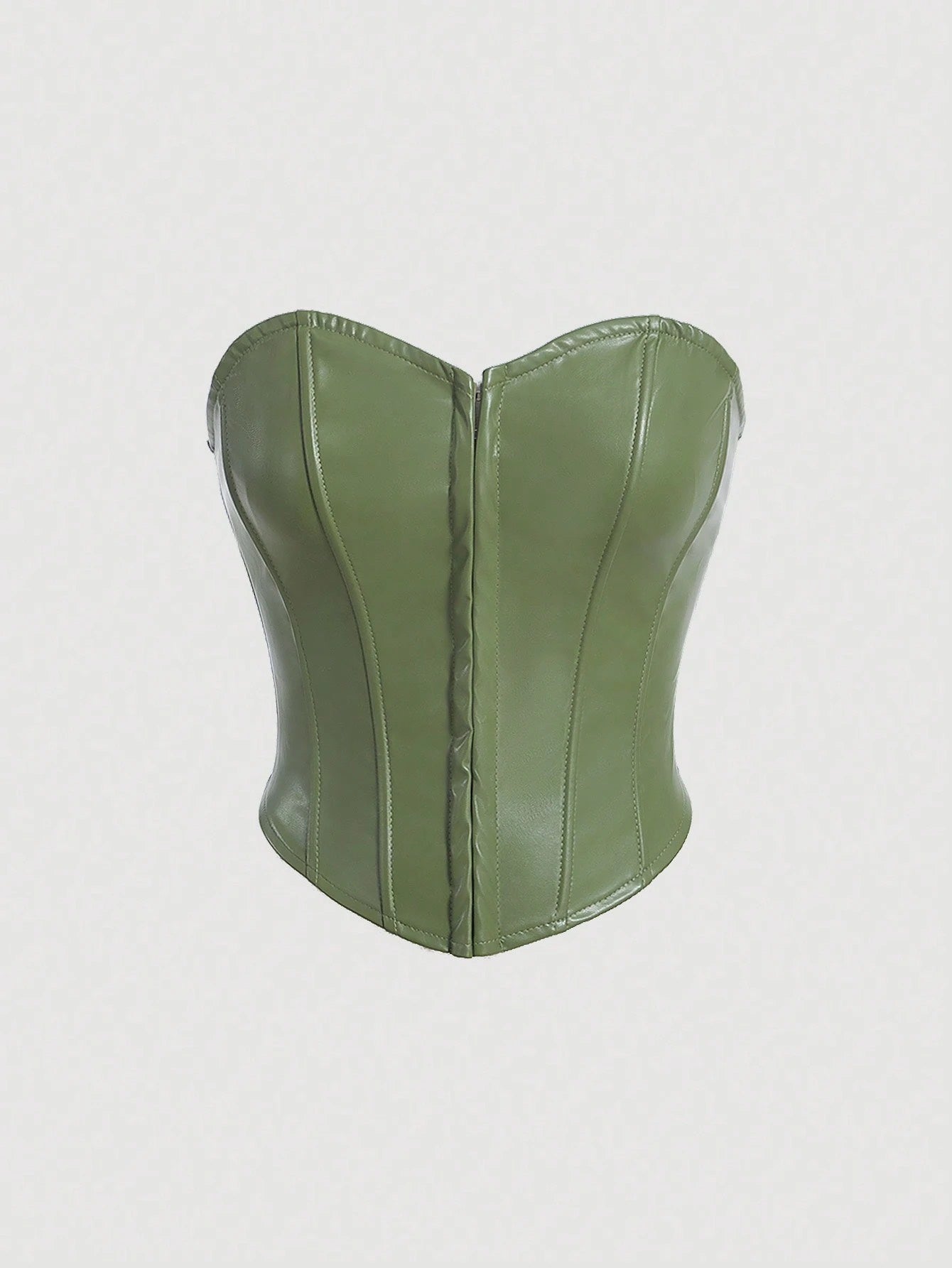 PU Leather Strapless Corset