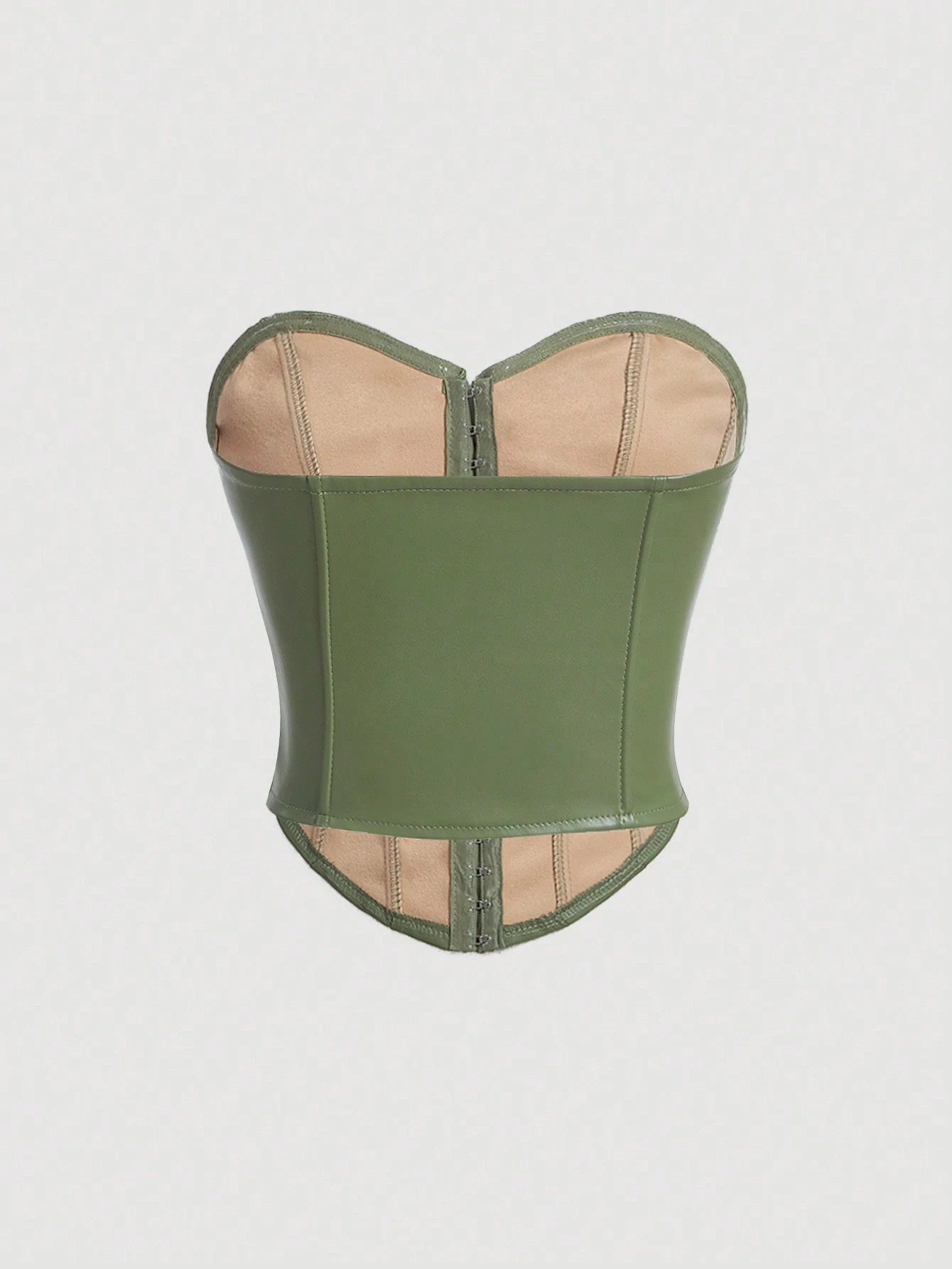 PU Leather Strapless Corset
