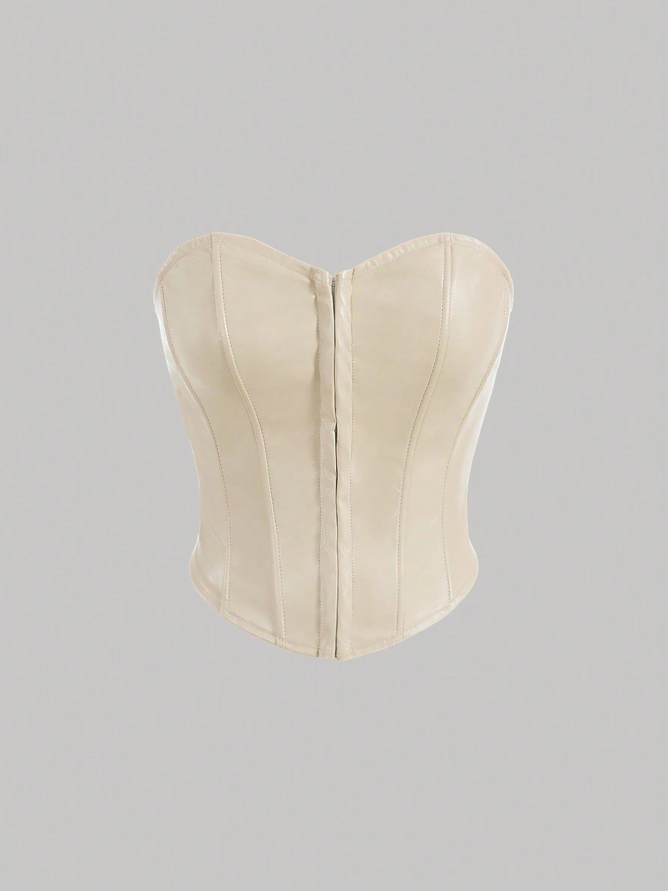 PU Leather Strapless Corset