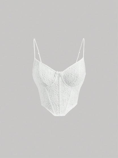 Bow Knot Lace Trim Cami