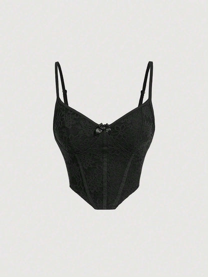 Bow Knot Lace Trim Cami