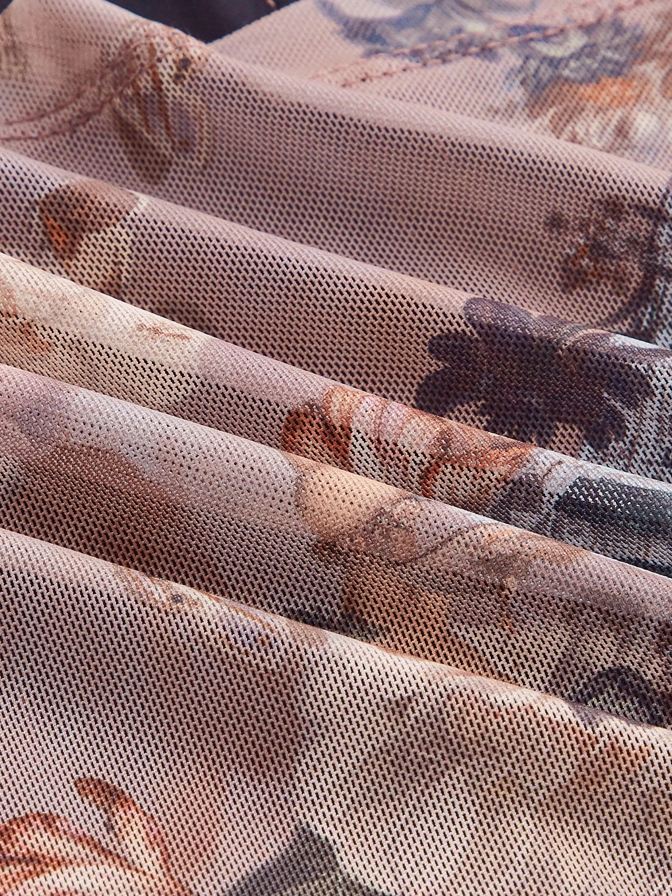 Retro Floral Mesh Long Sleeve