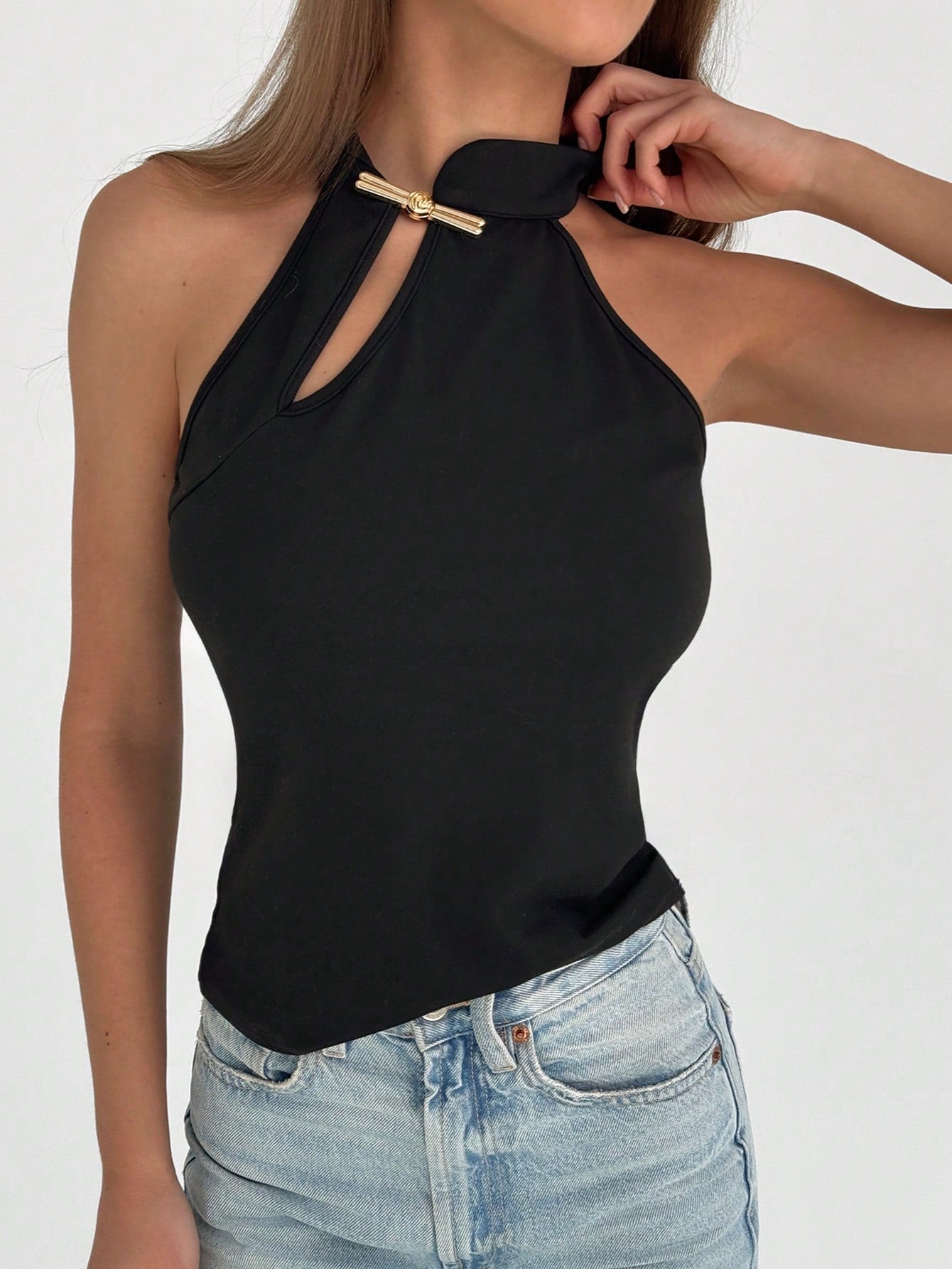 Metal Accent Halter Tank