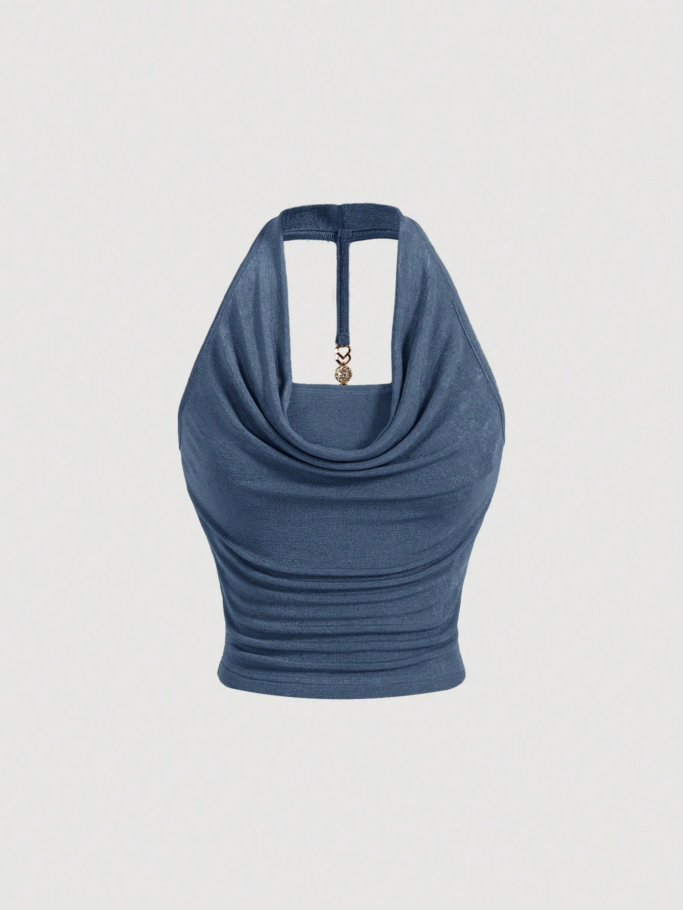 Draped Collar Halter Top