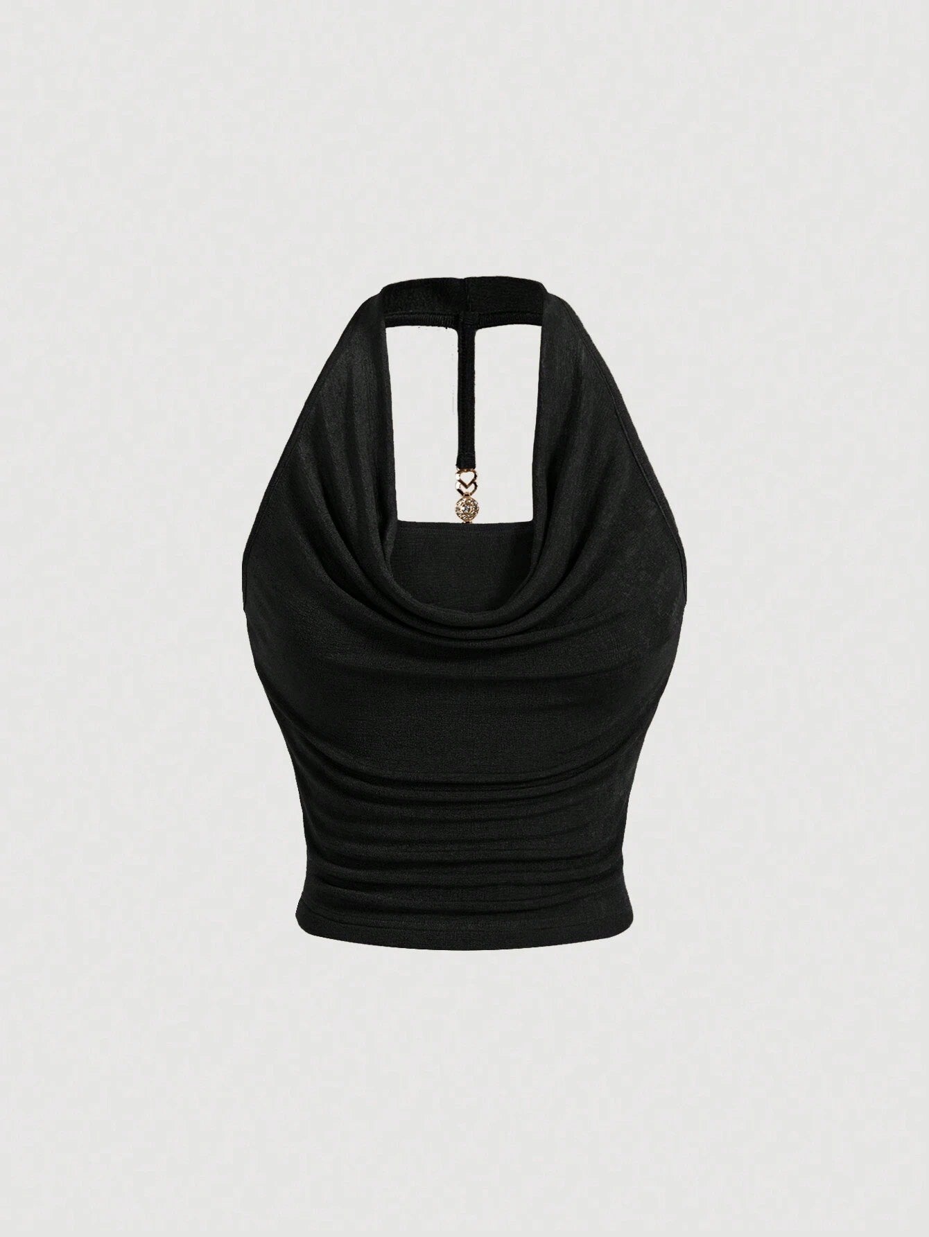 Draped Collar Halter Top