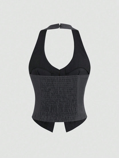 Bow Backless Halter Top