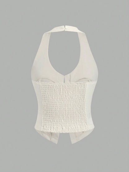 Bow Backless Halter Top