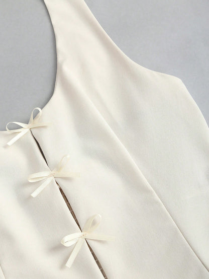 Bow Backless Halter Top