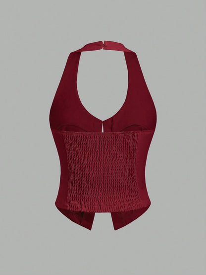 Bow Backless Halter Top