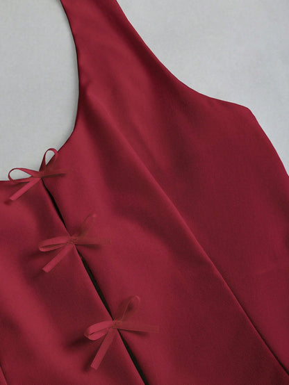 Bow Backless Halter Top