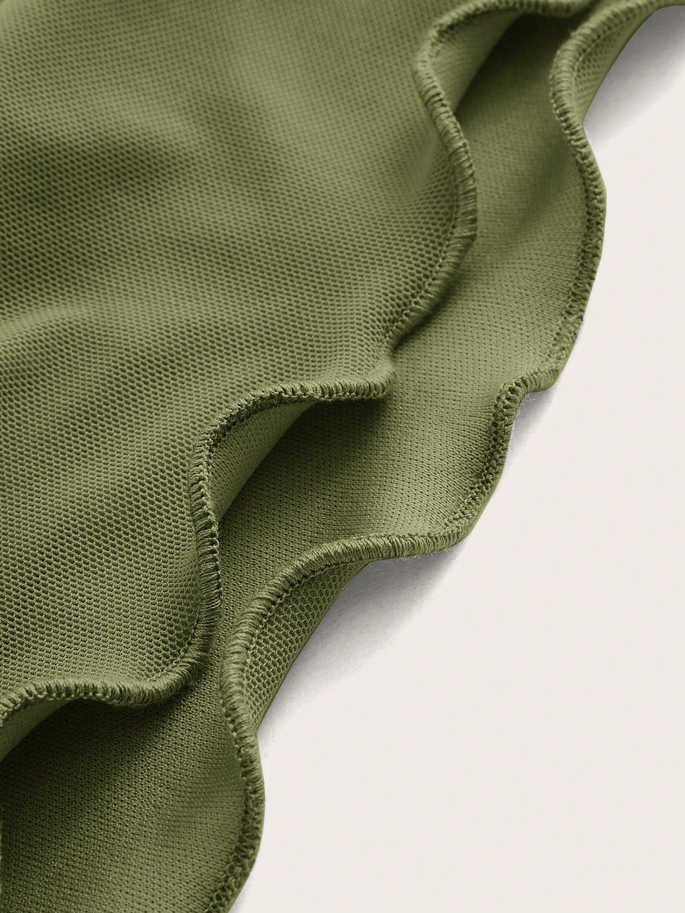 Solid Halter Neck Mesh Crop Top – Flounce Bell Sleeves with Lettuce Trim & Ruched Detail